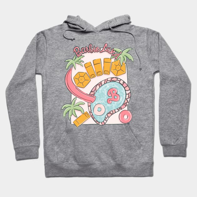 Barbie Land Pool Party Hoodie by Taylor Thompson Art